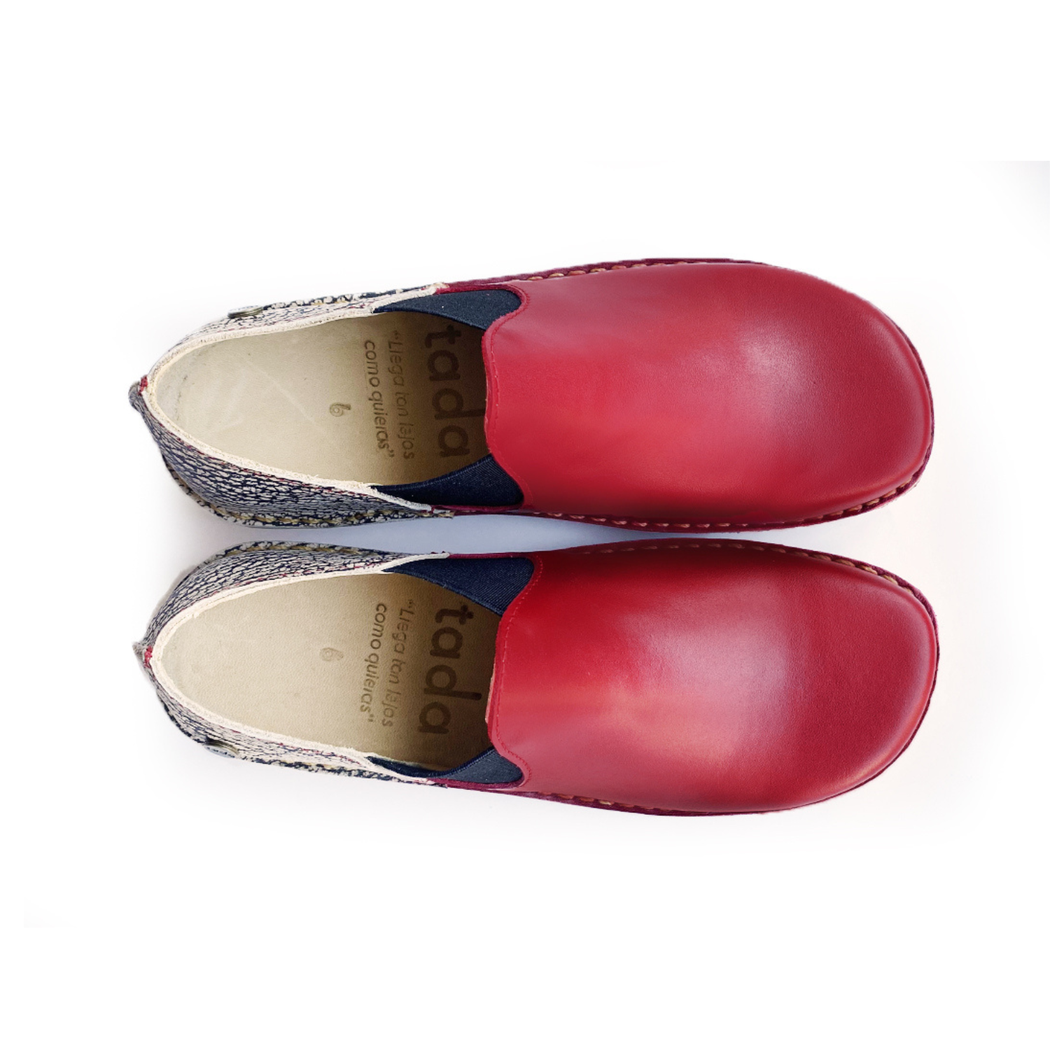 Zapato Fragata Mujer Rojo y Jaspe