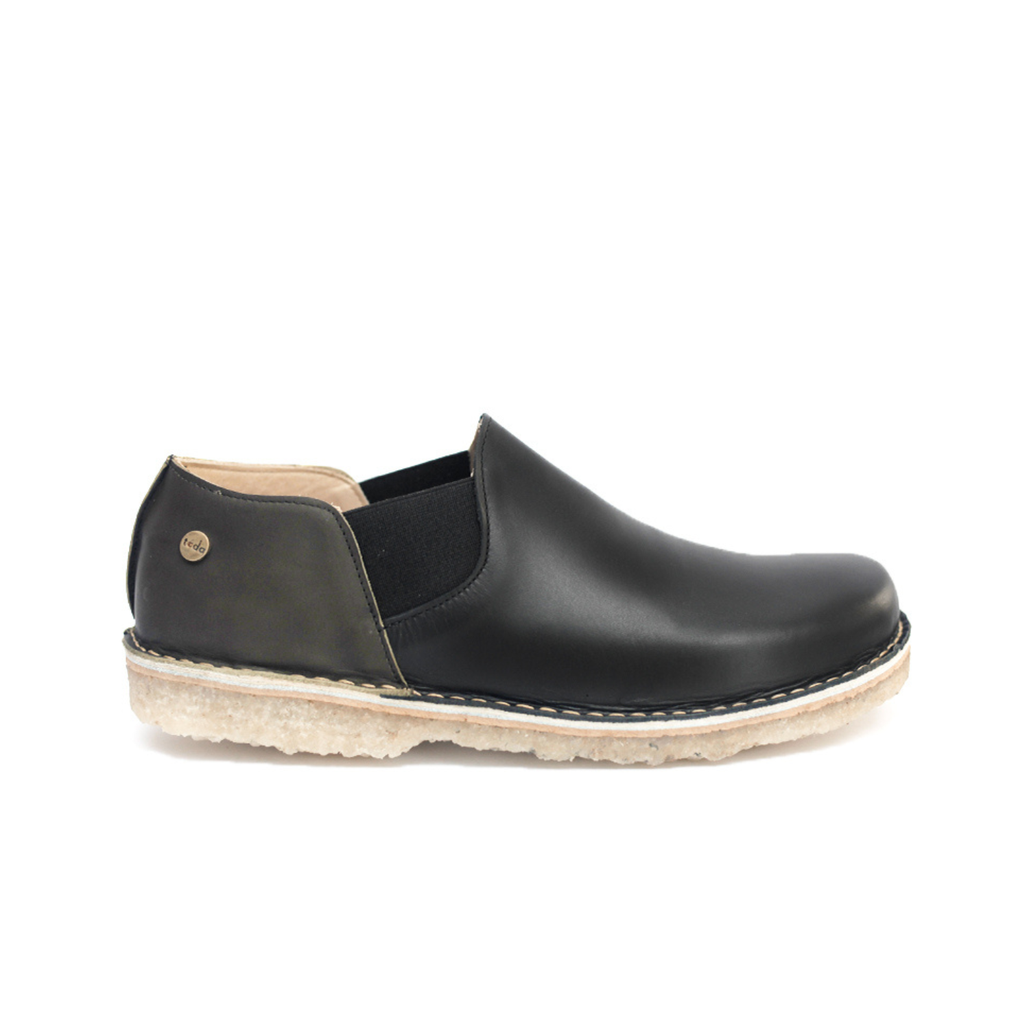 Zapato Fragata Hombre Negro Talón Olivo