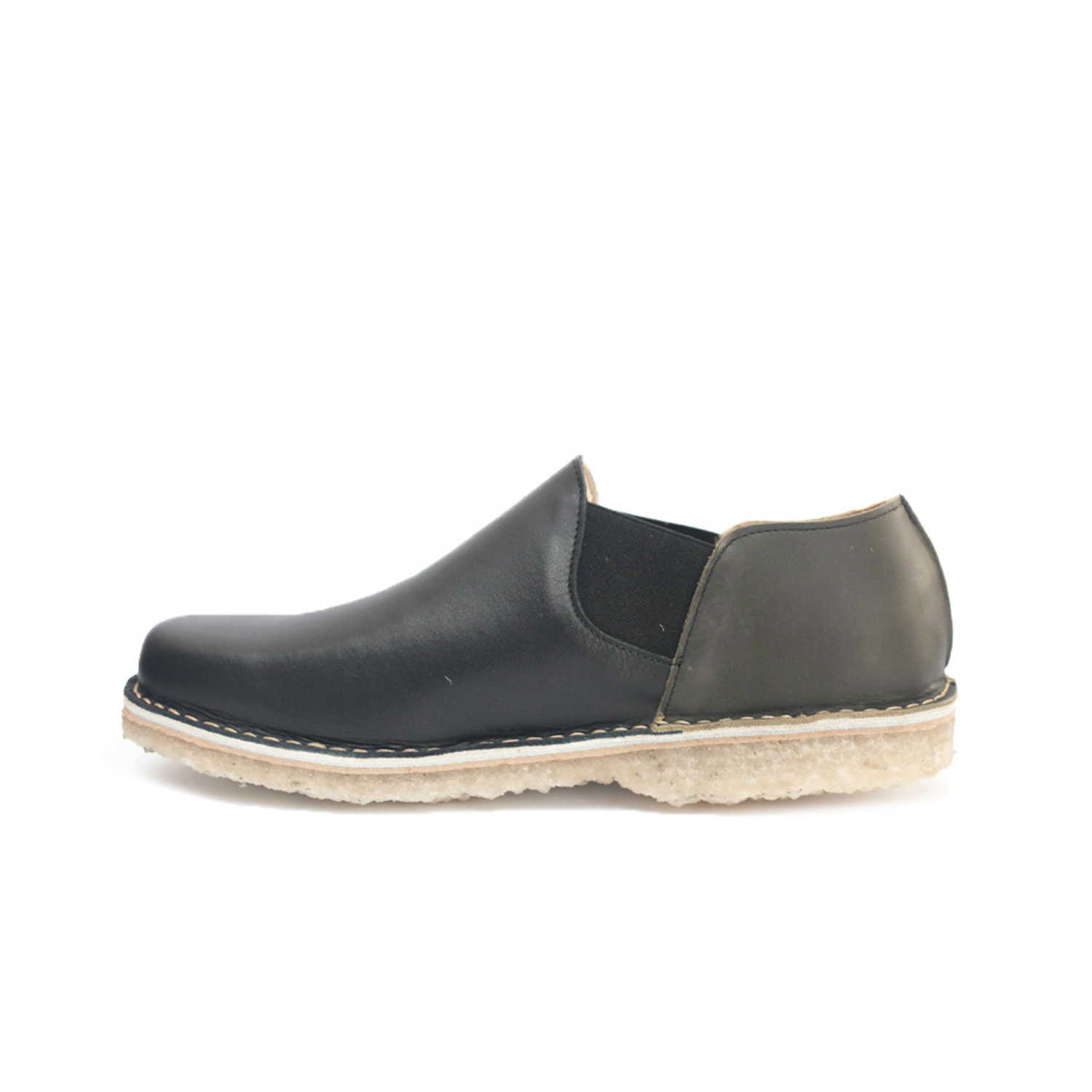 Zapato Fragata Hombre Negro Talón Olivo