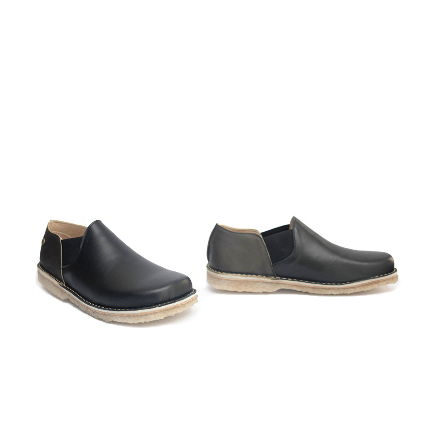 Zapato Fragata Hombre Negro Talón Olivo