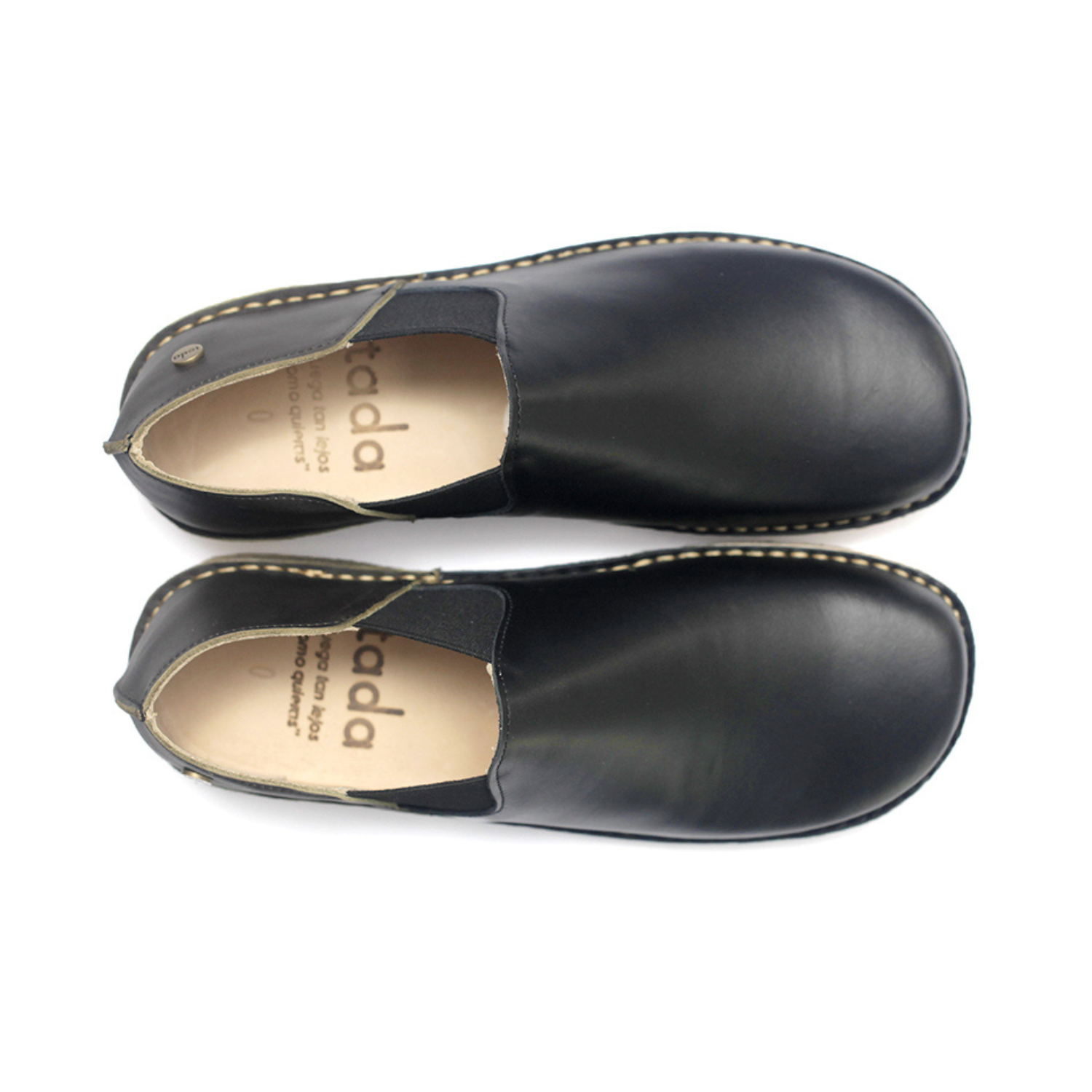 Zapato Fragata Hombre Negro Talón Olivo