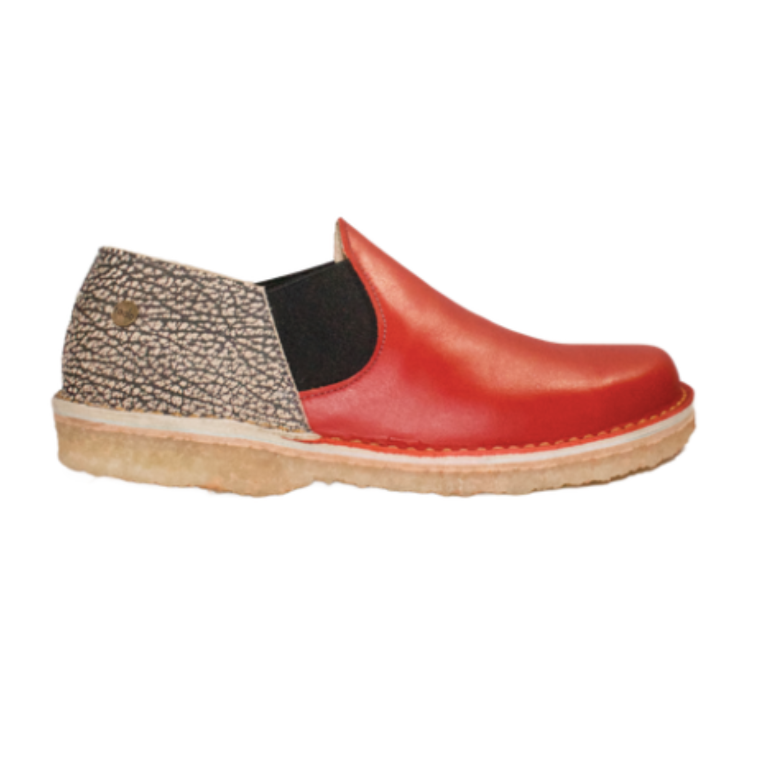 Zapato Fragata Mujer Rojo Carmín y Jaspe