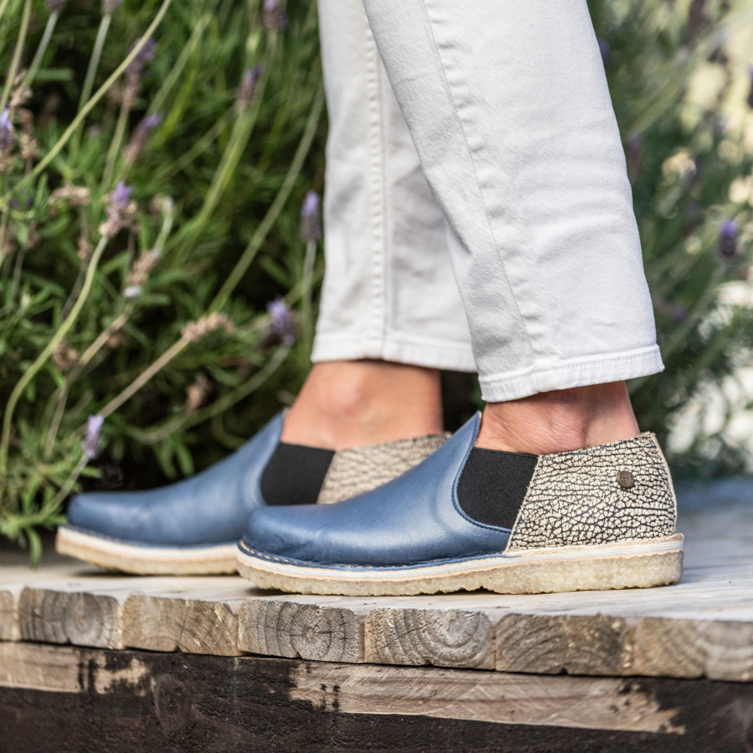 Zapato Fragata Mujer Azul Cobalto y Jaspe