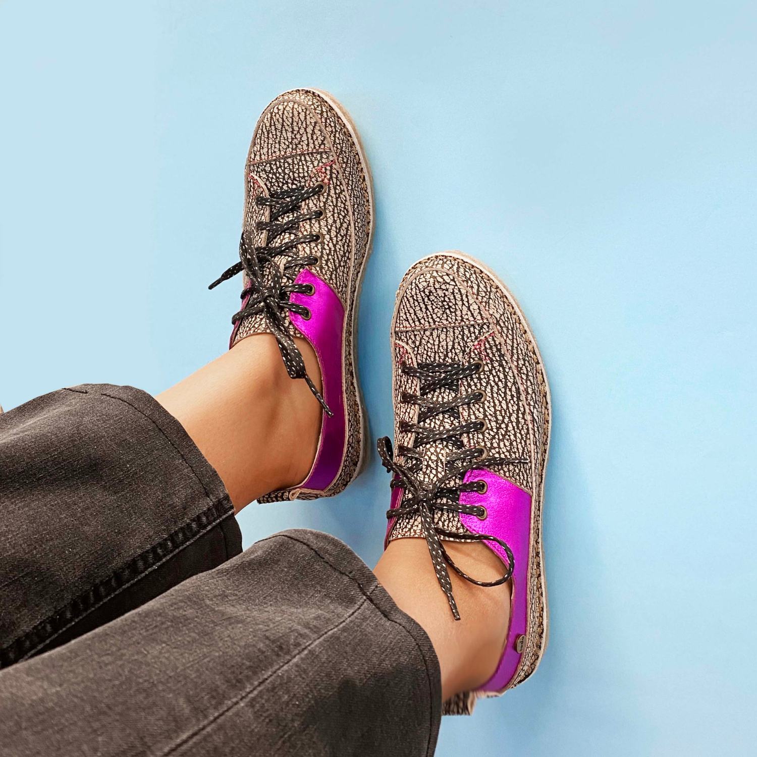 Zapato Kutsu Mujer Jaspe y Morado