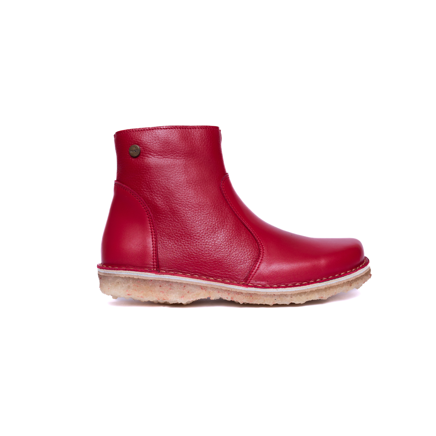 Botin Karma Mujer Rojo Liso Poro