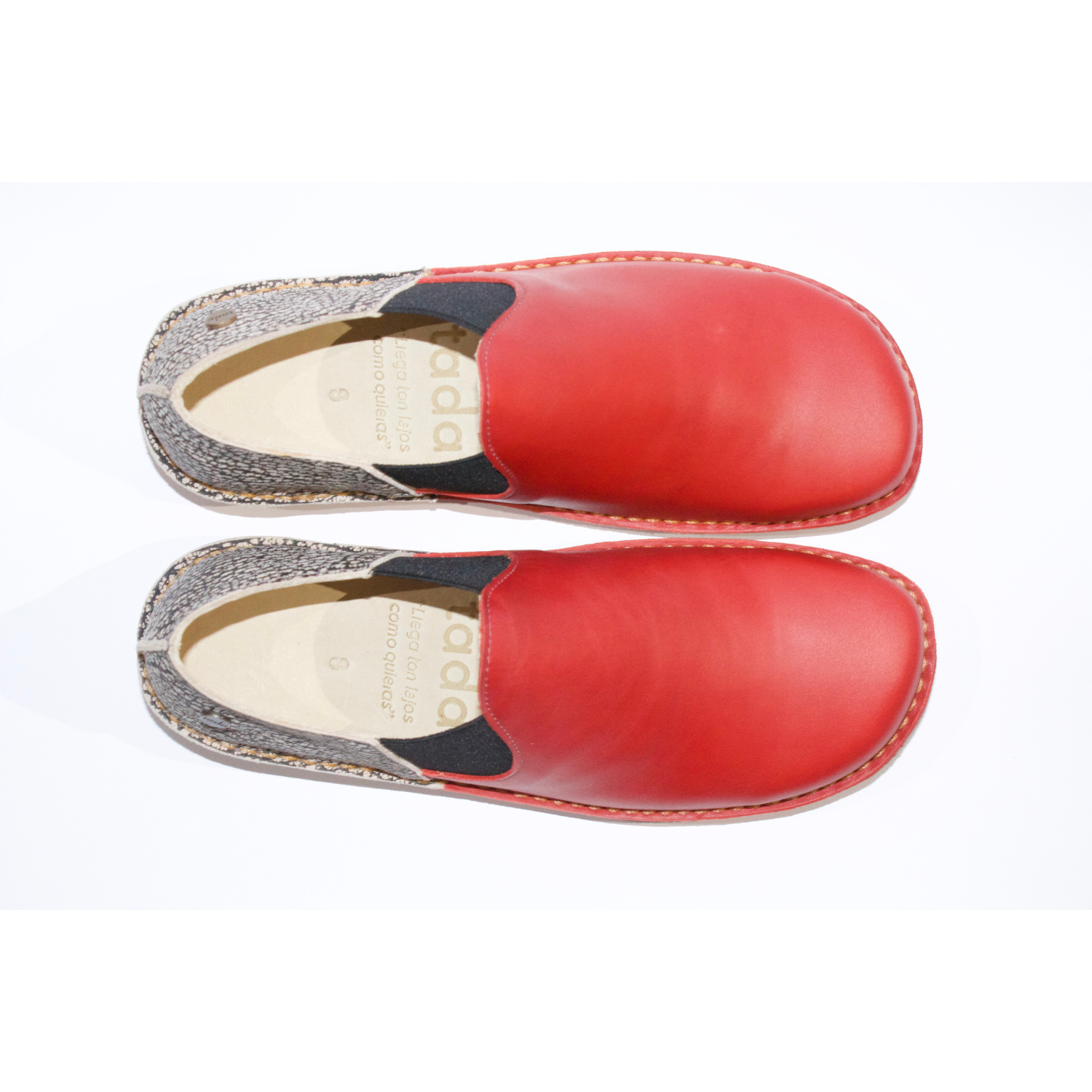 Zapato Fragata Mujer Rojo Carmín y Jaspe
