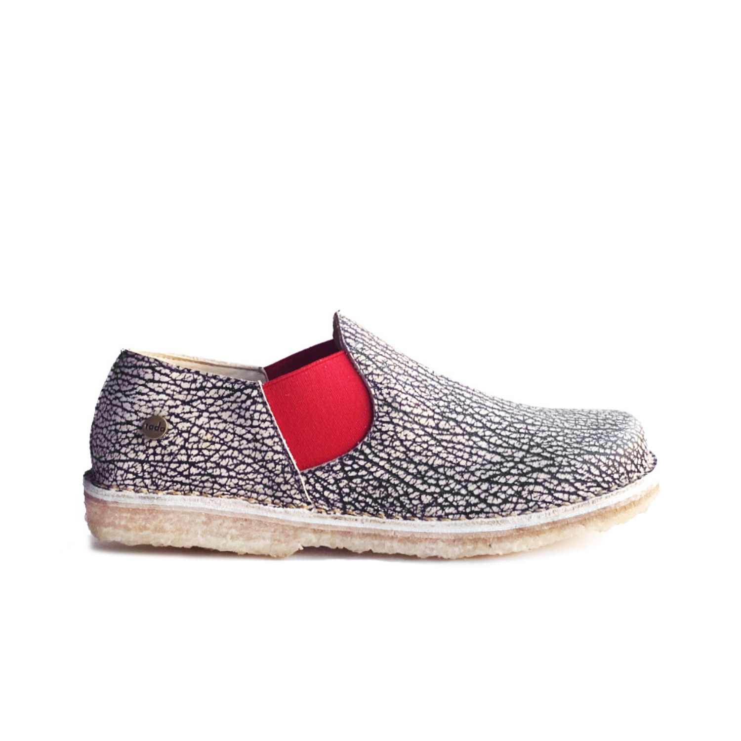 Zapato Fragata Mujer Jaspe - Elástico Rojo