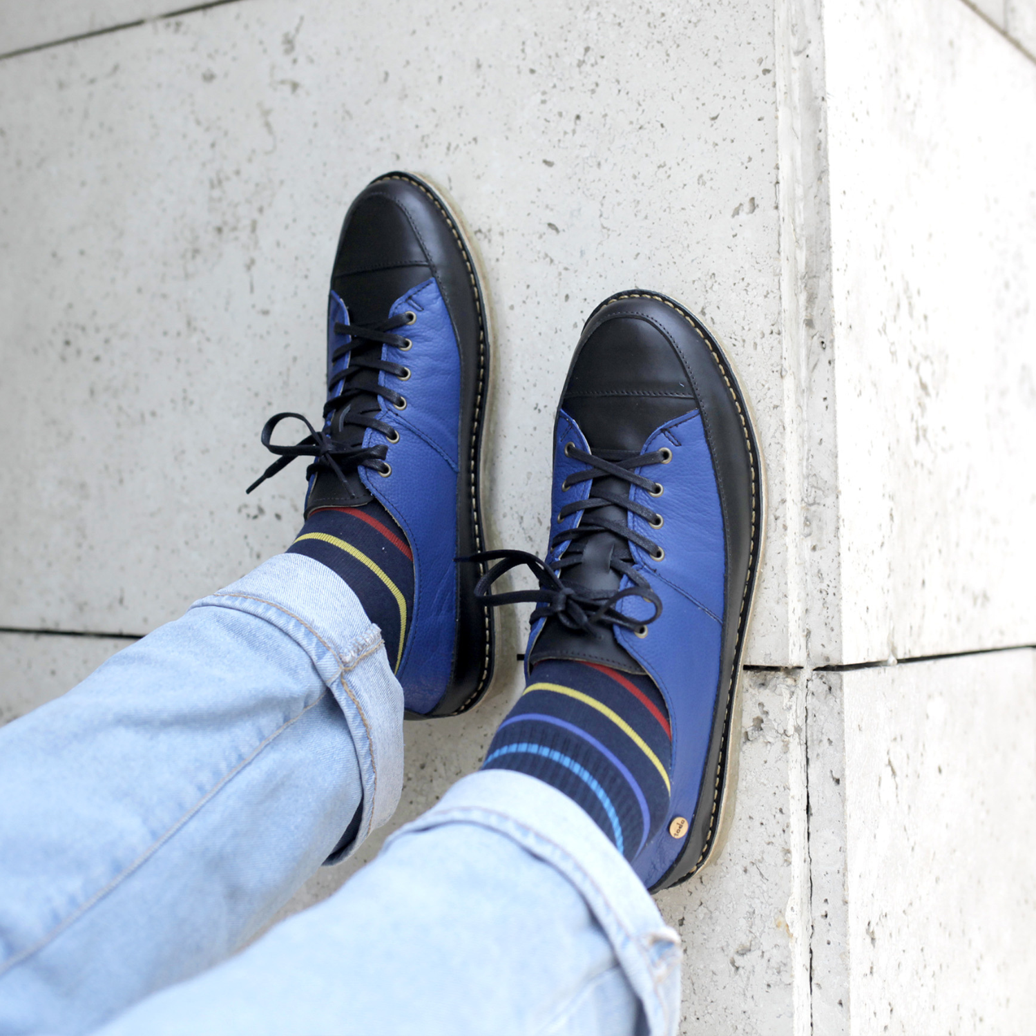 Zapato Kutsu Hombre Azul Poro