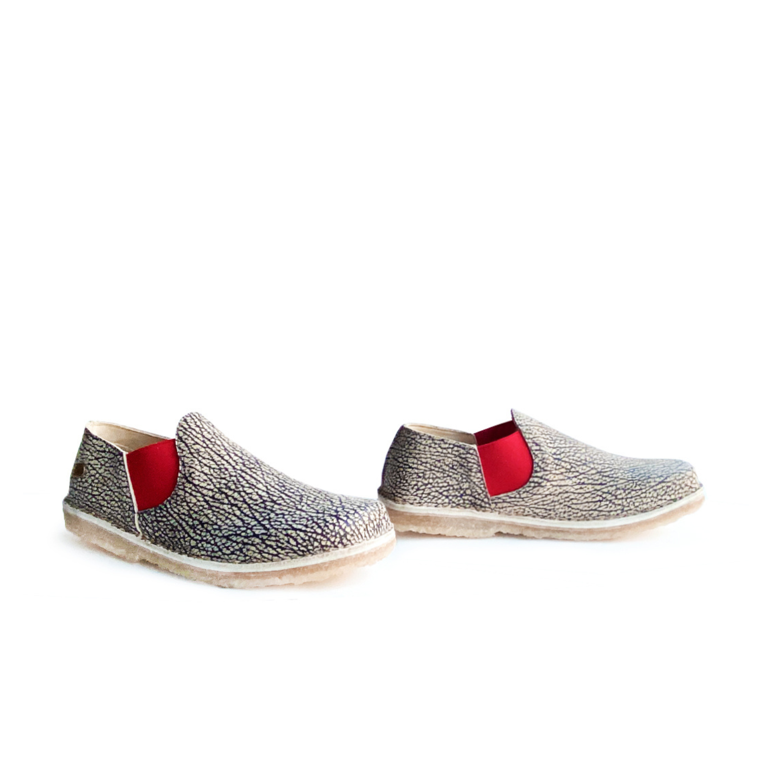 Zapato Fragata Mujer Jaspe - Elástico Rojo