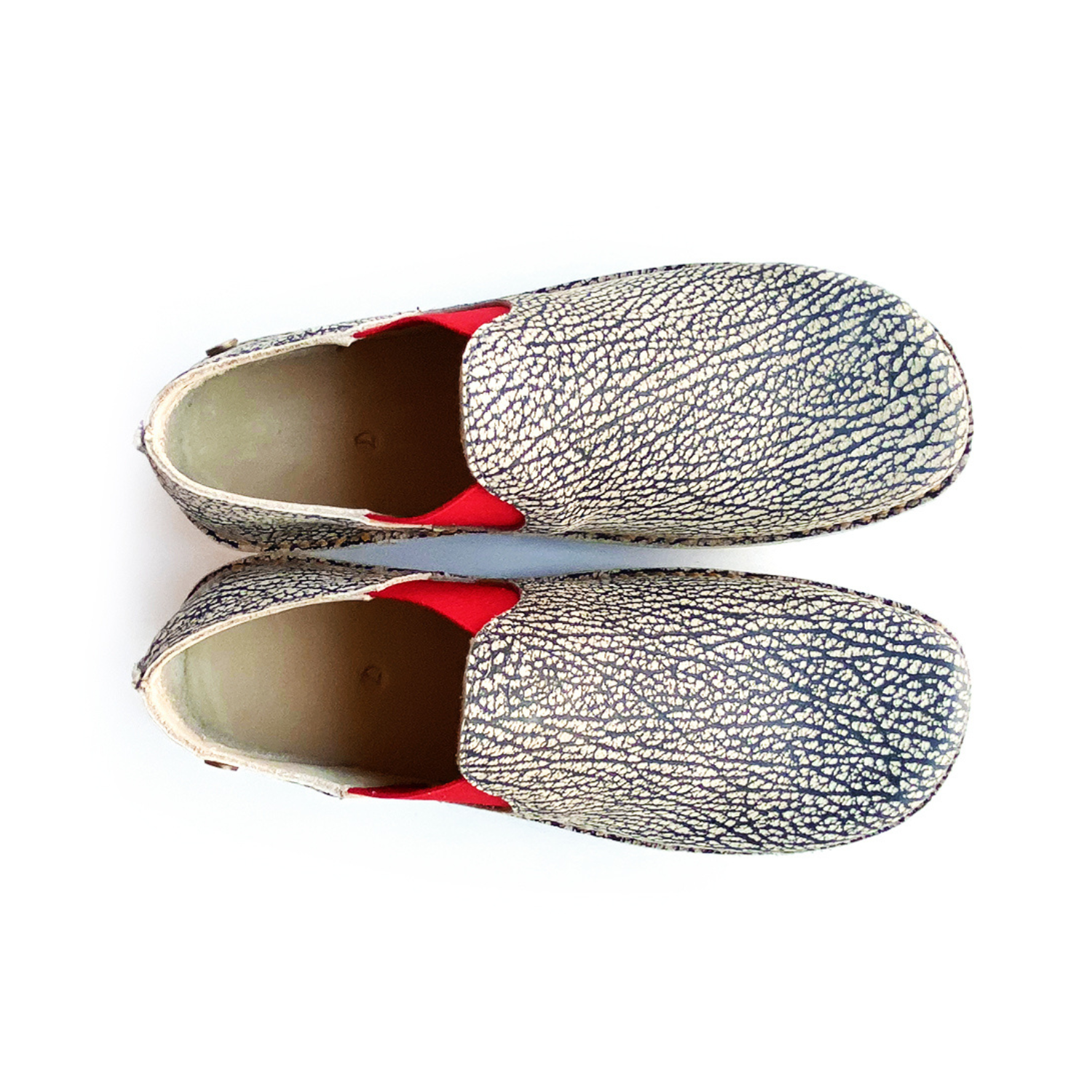 Zapato Fragata Mujer Jaspe - Elástico Rojo