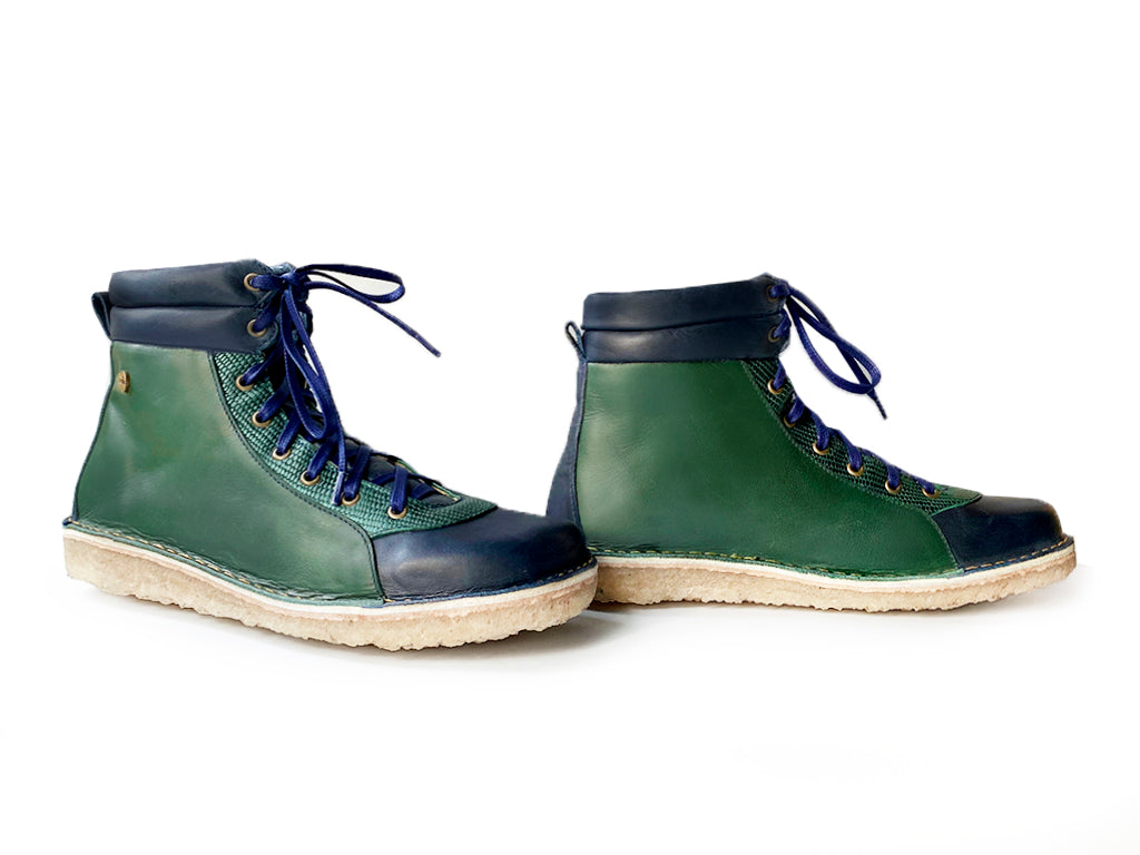 Botín Alpino Mujer Azul Marino Verde