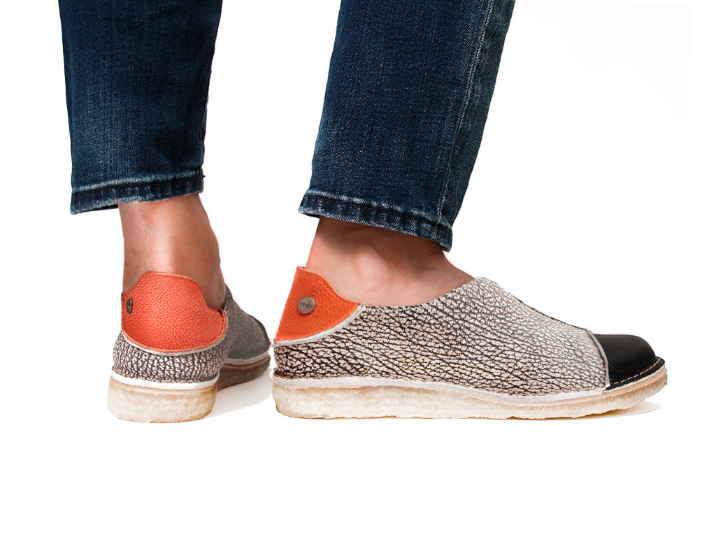 Zapato Eva Mujer Jaspe Talón Naranja