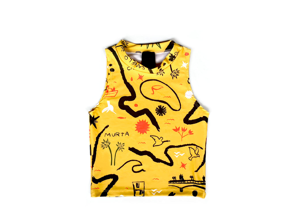 Top Halter Roberta Mapa Amarillo