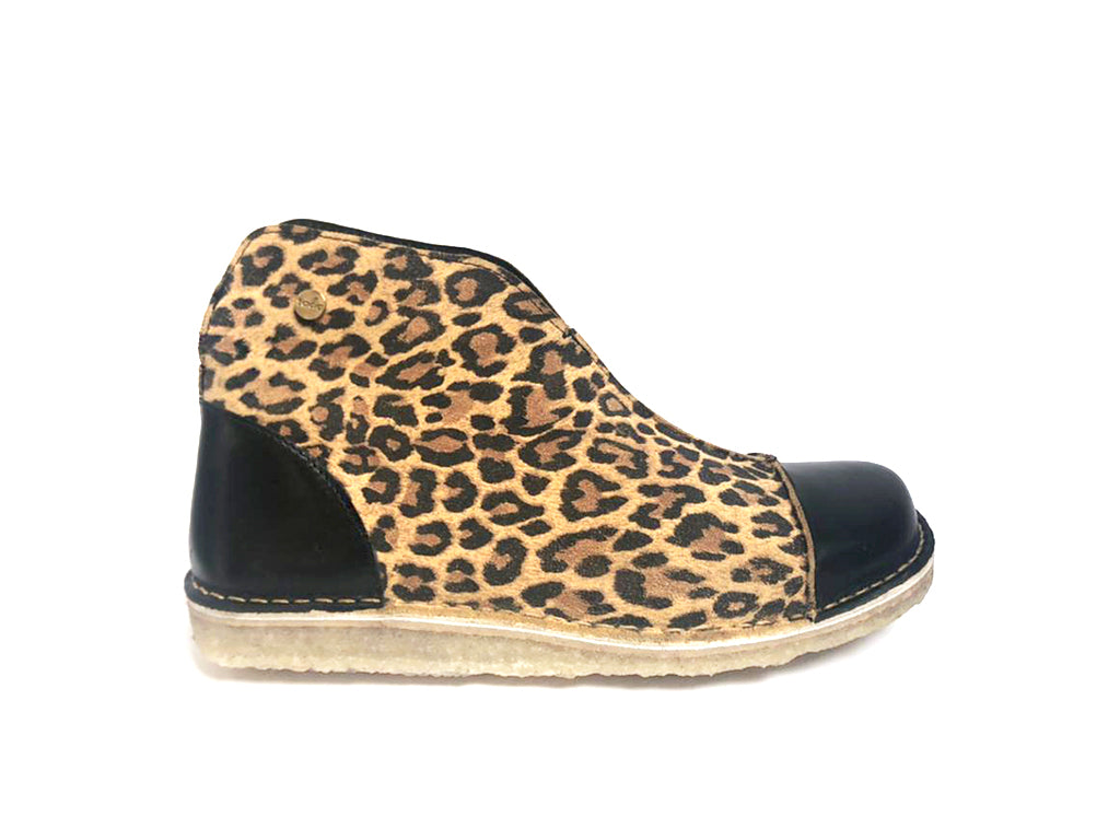Botín Rhino Mujer Negro Leopardo