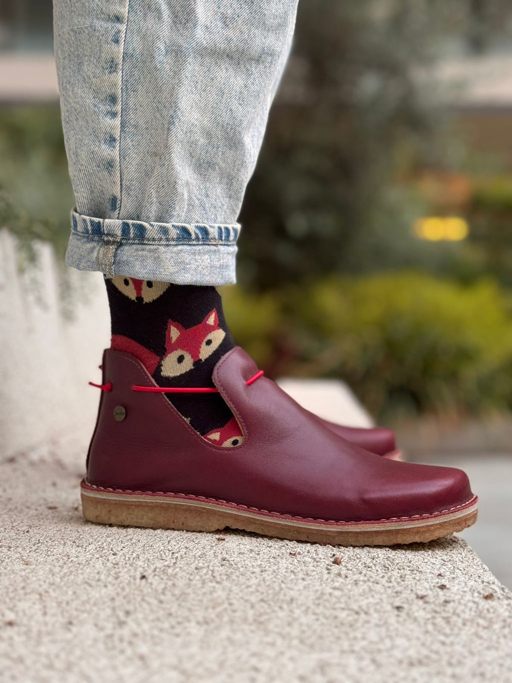 Original Burgundy /Horma ancha 9572, minimalista, transición a Barefoot