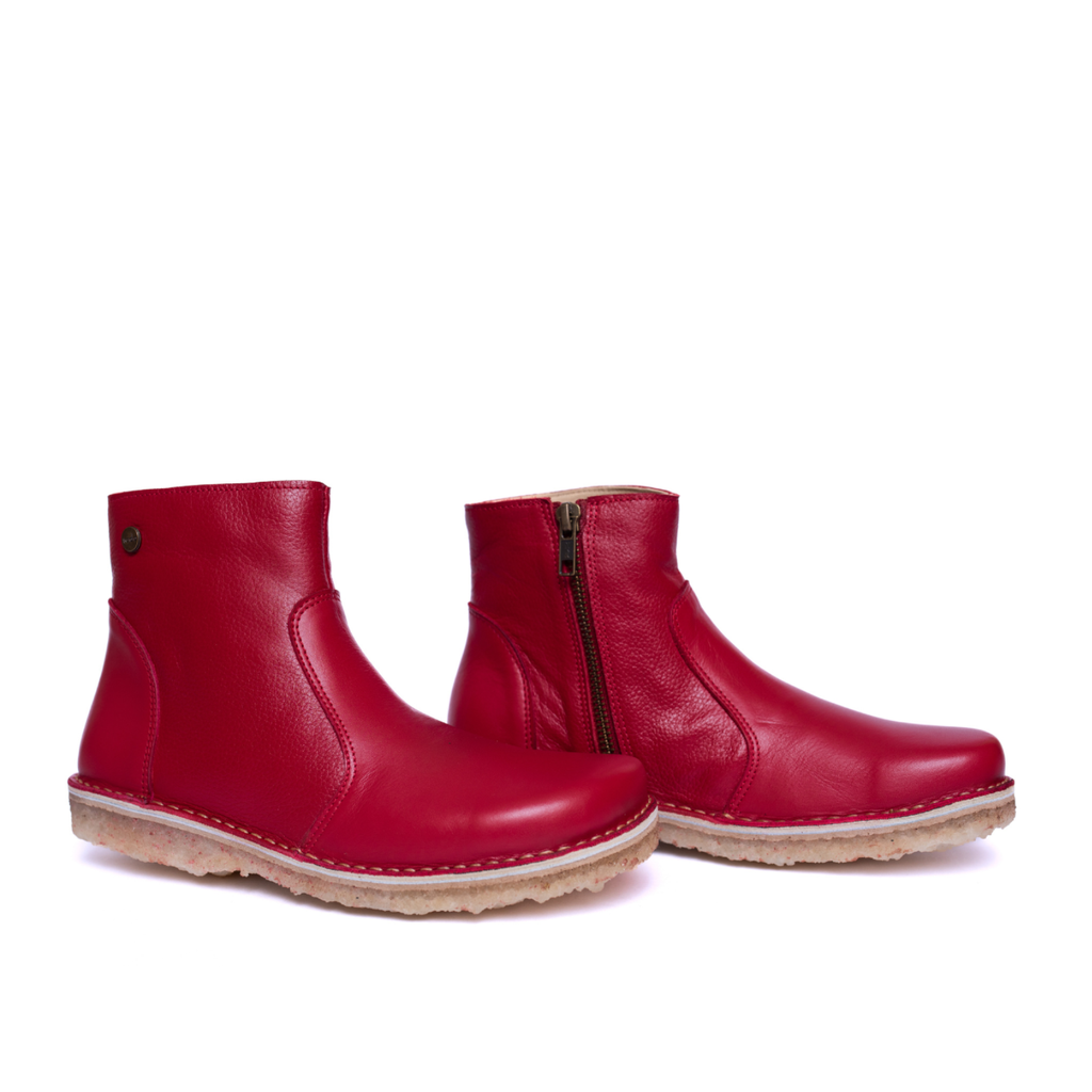 Botin Karma Mujer Rojo Liso Poro