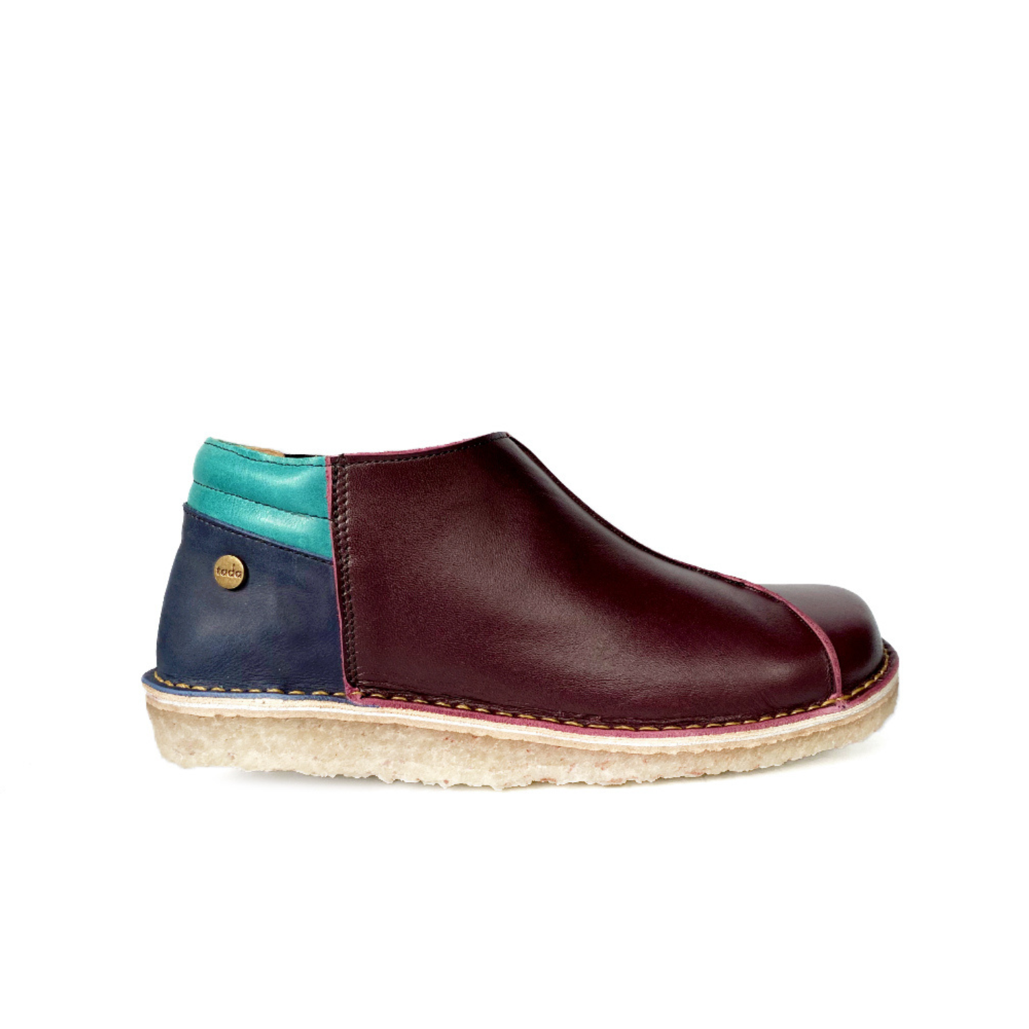 Zapato Nordico Mujer Burdeo Turquesa