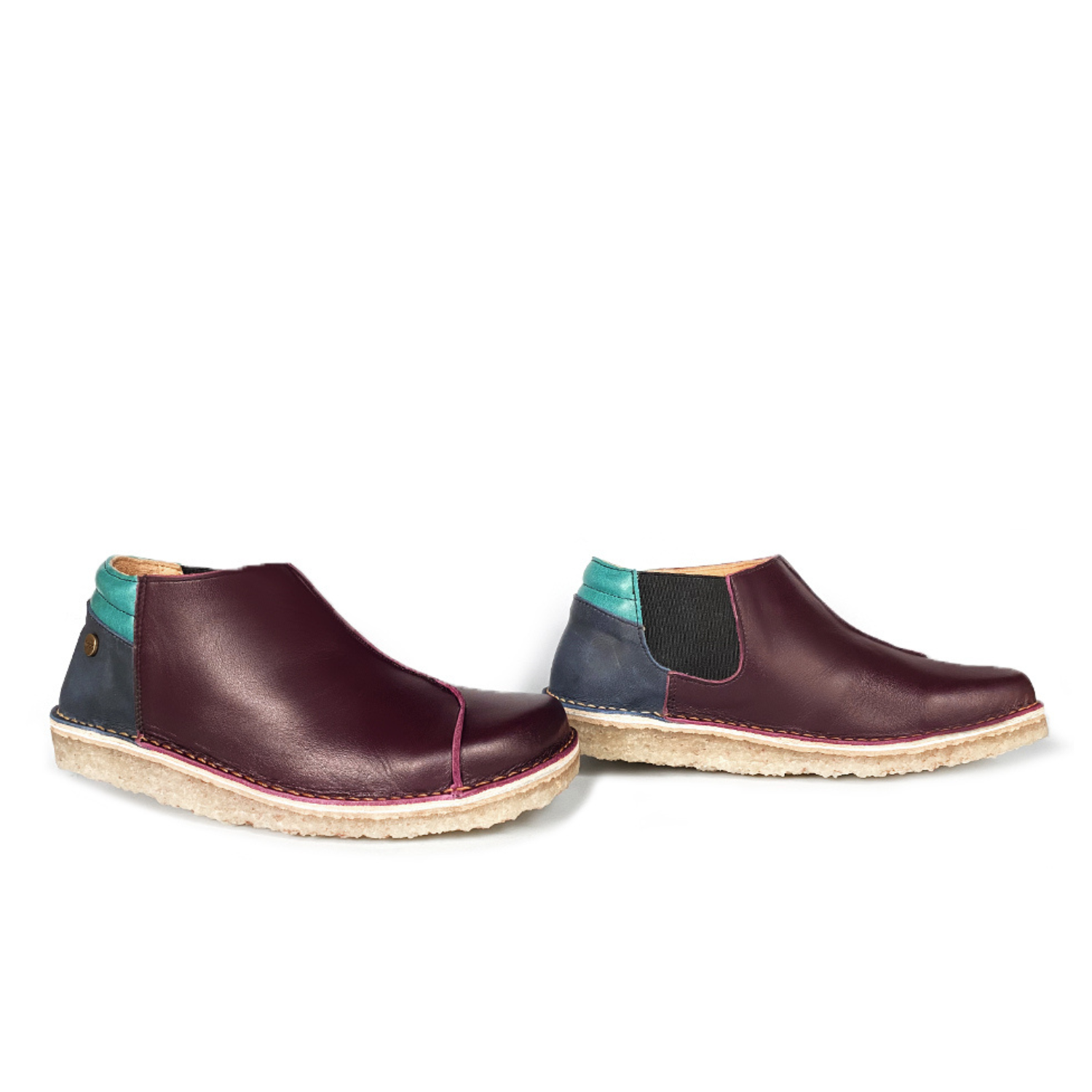 Zapato Nordico Mujer Burdeo Turquesa