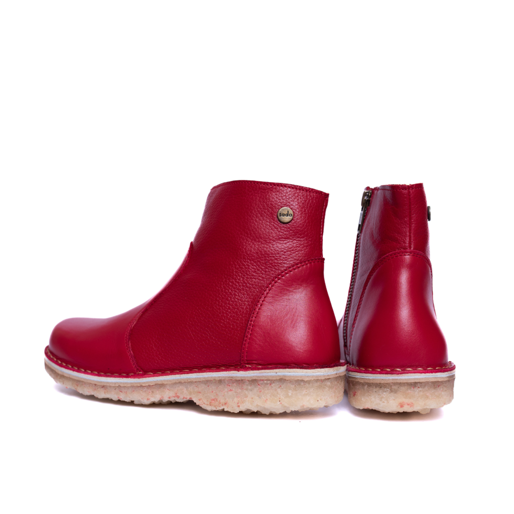Botin Karma Mujer Rojo Liso Poro