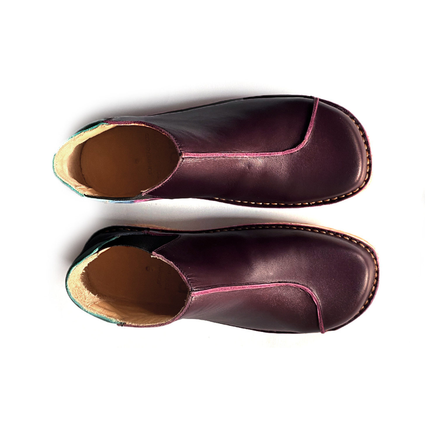 Zapato Nordico Mujer Burdeo Turquesa