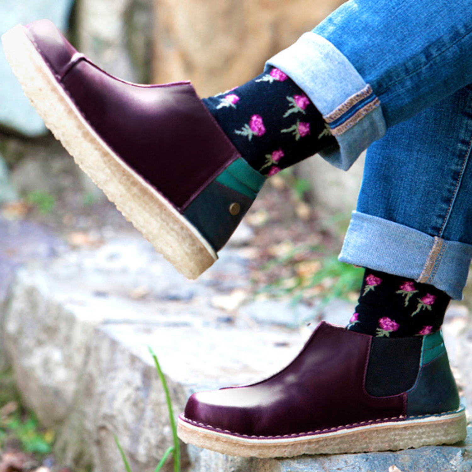 Zapato Nordico Mujer Burdeo Turquesa