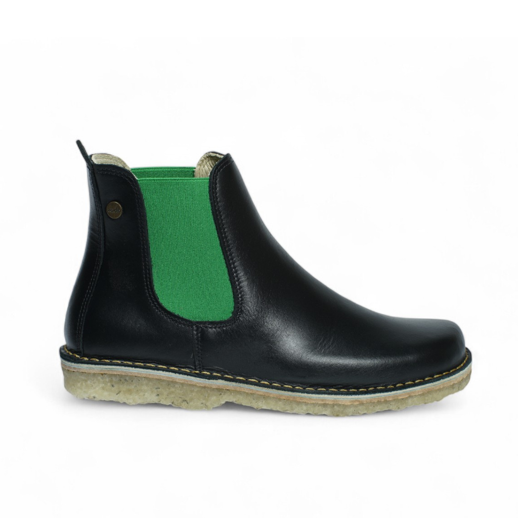 Botín Beat Mujer Negro Elástico Verde