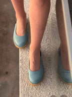 Zapato Reina Mujer Celeste Rustico