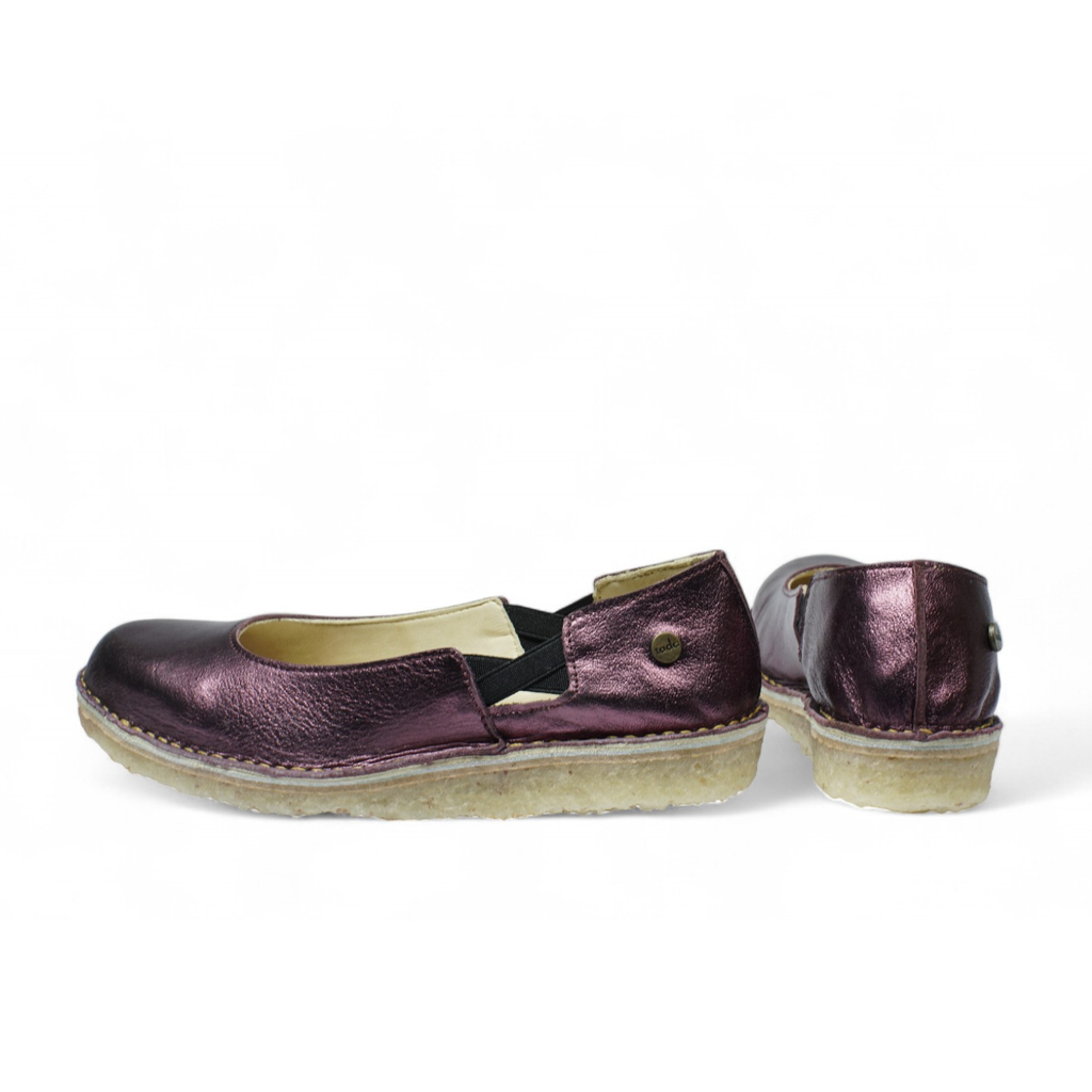 Zapato Reina Mujer Burgundy Metal