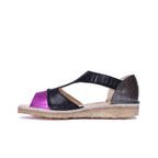 Sandalia Nina Fucsia Metal Folia