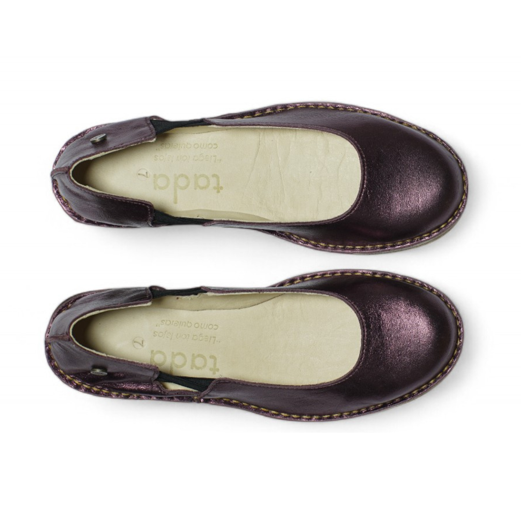 Zapato Reina Mujer Burgundy Metal