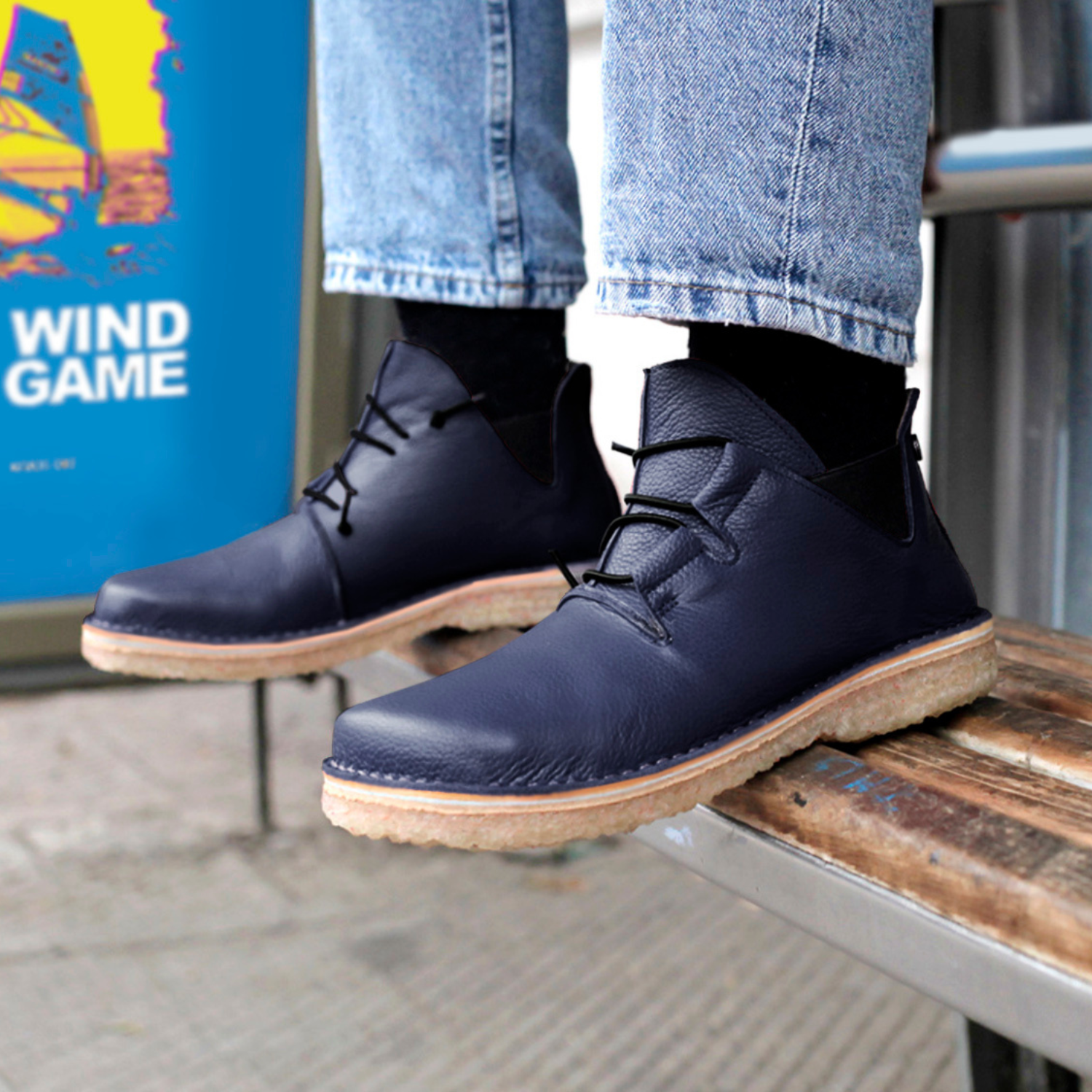 Zapato Magovi Hombre Azul Marino Poro