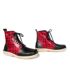 Botín Boot Mujer Cuadrillé Rojo