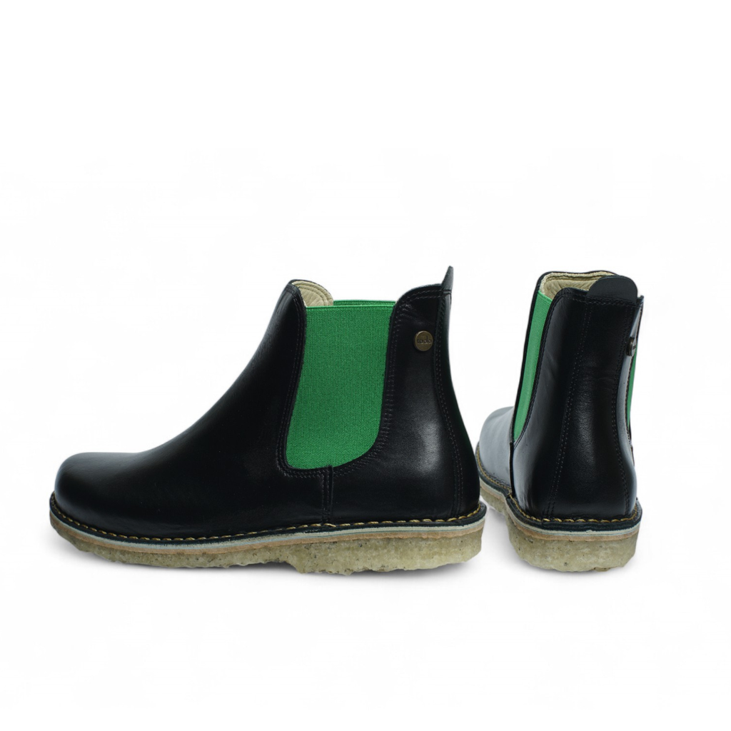 Botín Beat Mujer Negro Elástico Verde