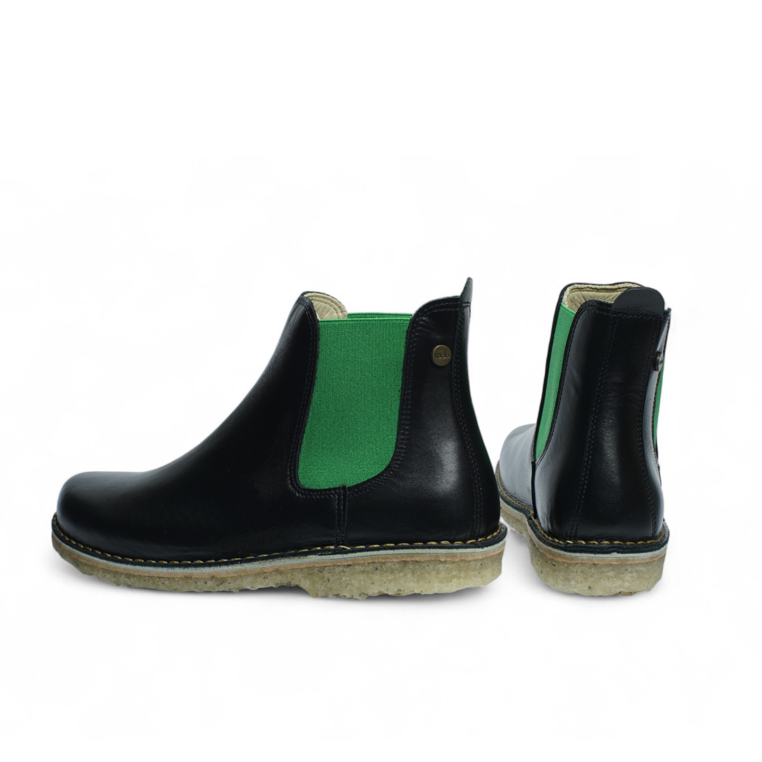 Botín Beat Mujer Negro Elástico Verde