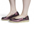 Zapato Reina Mujer Burgundy Metal