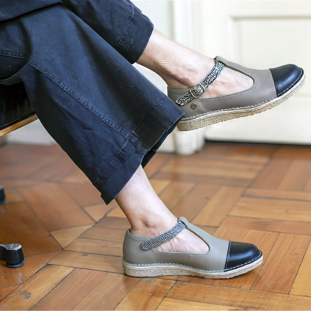 Zapato Gina Mujer Negro Gris Jaspe