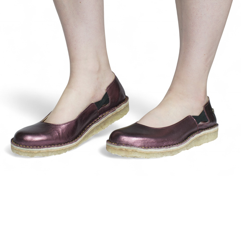 Zapato Reina Mujer Burgundy Metal