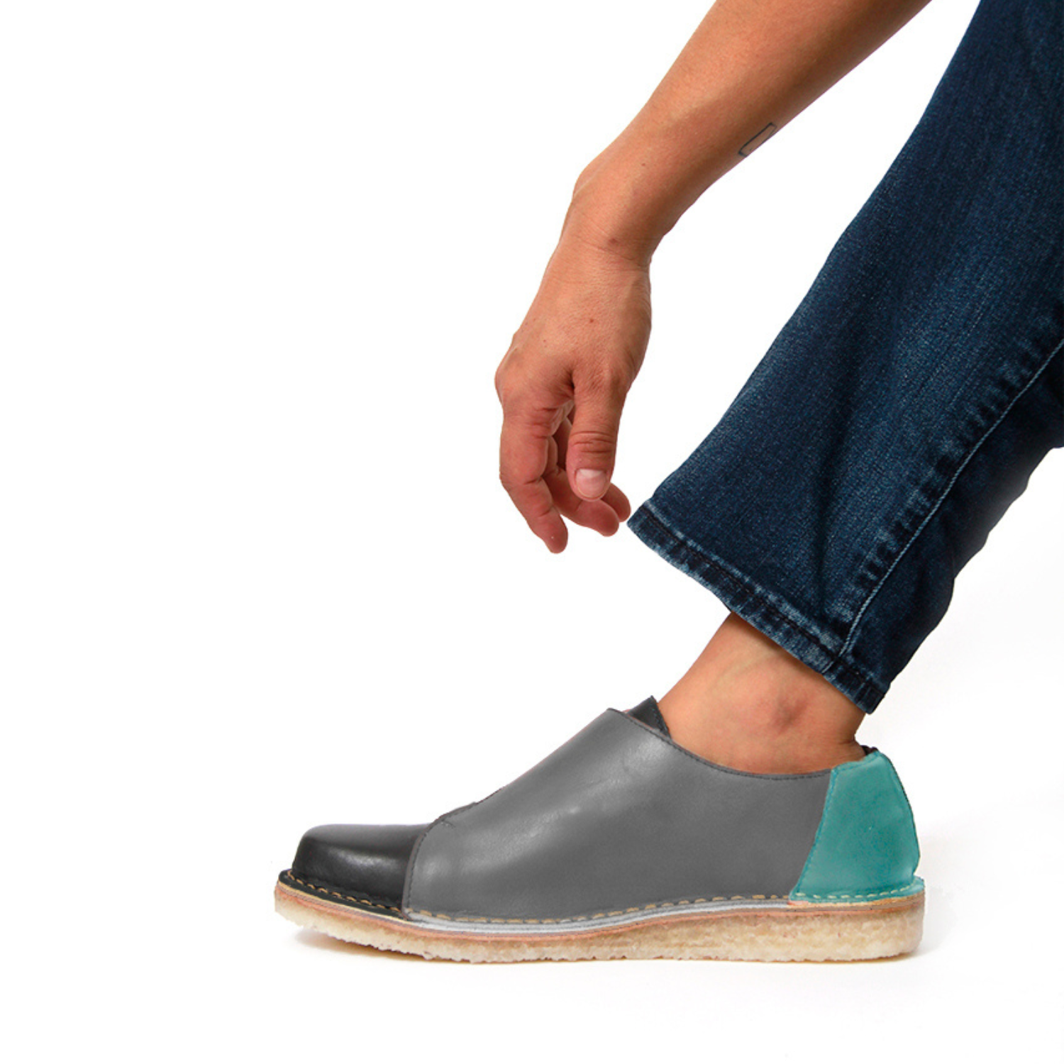 Zapato Arno Mujer Negro Gris Turquesa