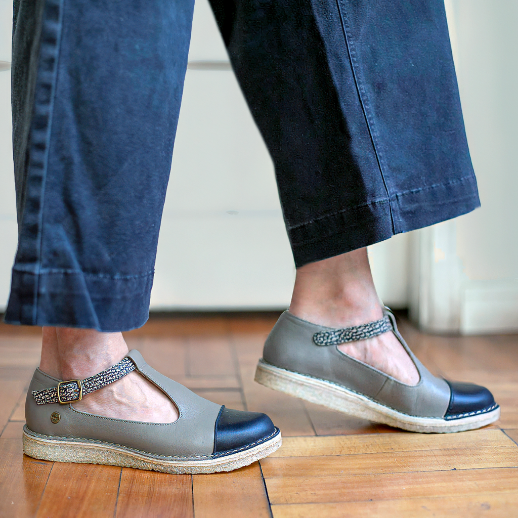 Zapato Gina Mujer Gris Negro Jaspe