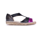 Sandalia Nina Fucsia Metal Folia