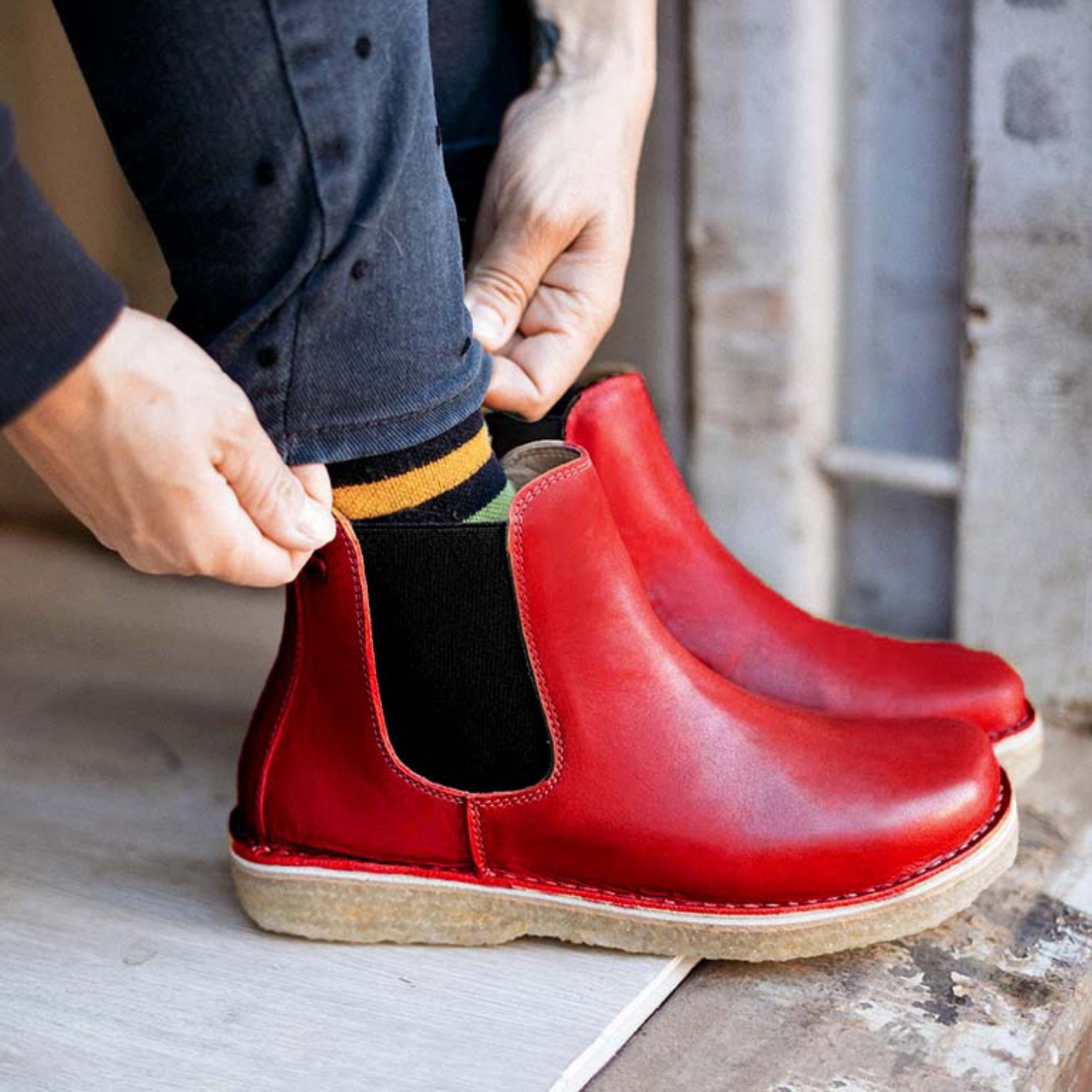 Botín Beat Mujer Rojo Italiano