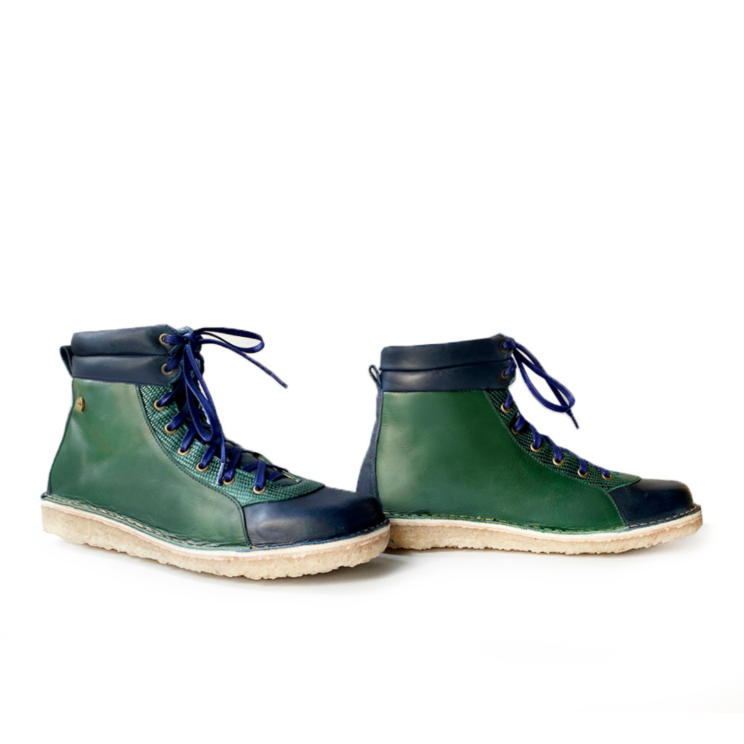 Botín Alpino Mujer Azul Marino Verde