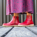 Botin Karma Mujer Rojo Liso Poro