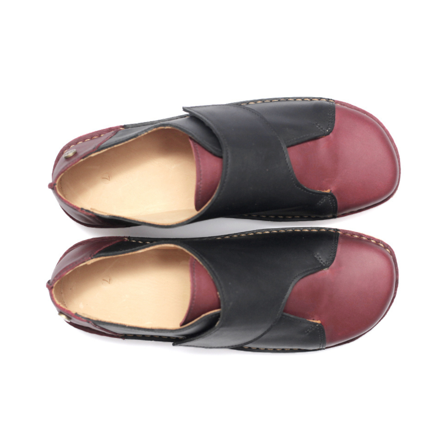 Zapato Arno Mujer Guinda Negro Cera