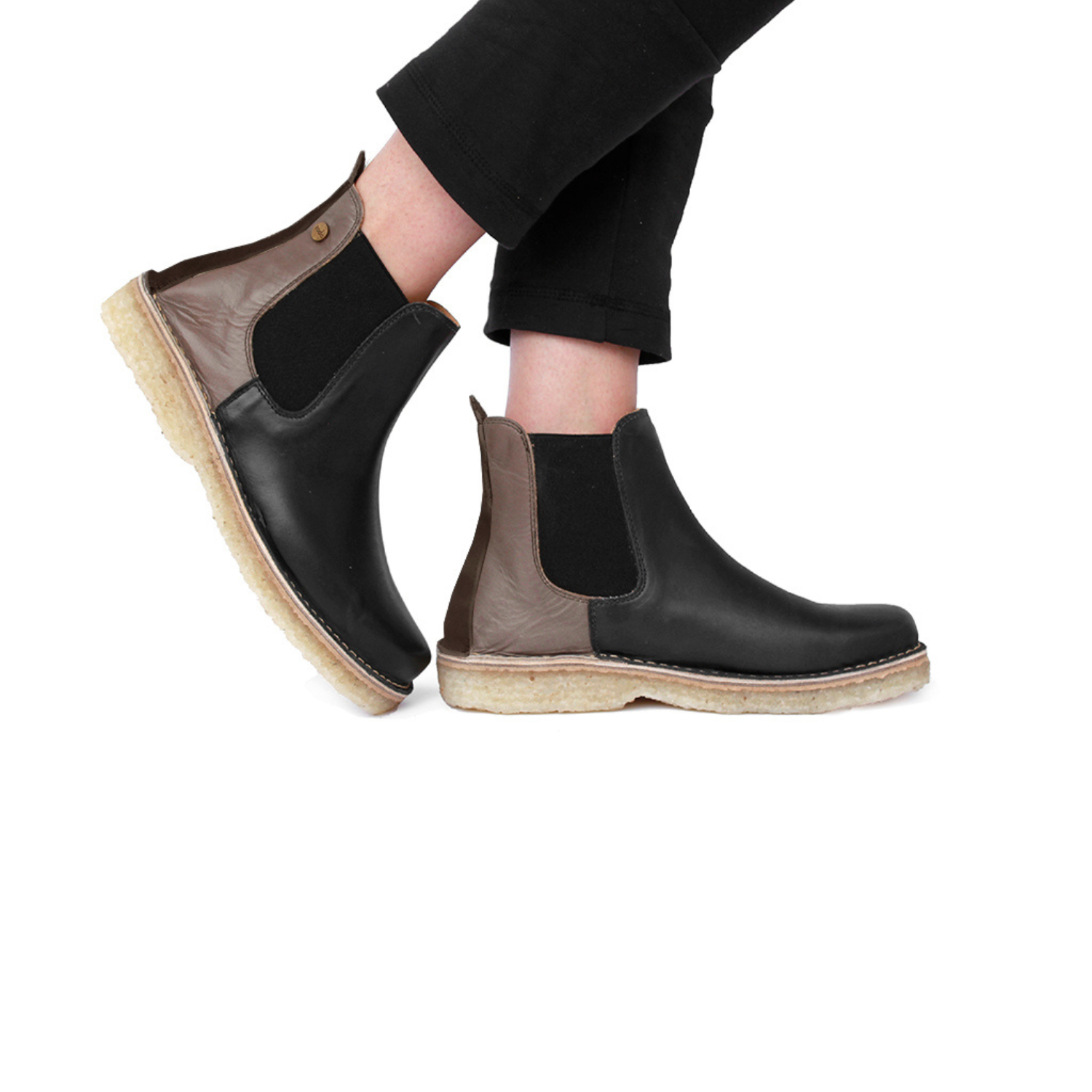 Botín Beat Mujer Negro Gris