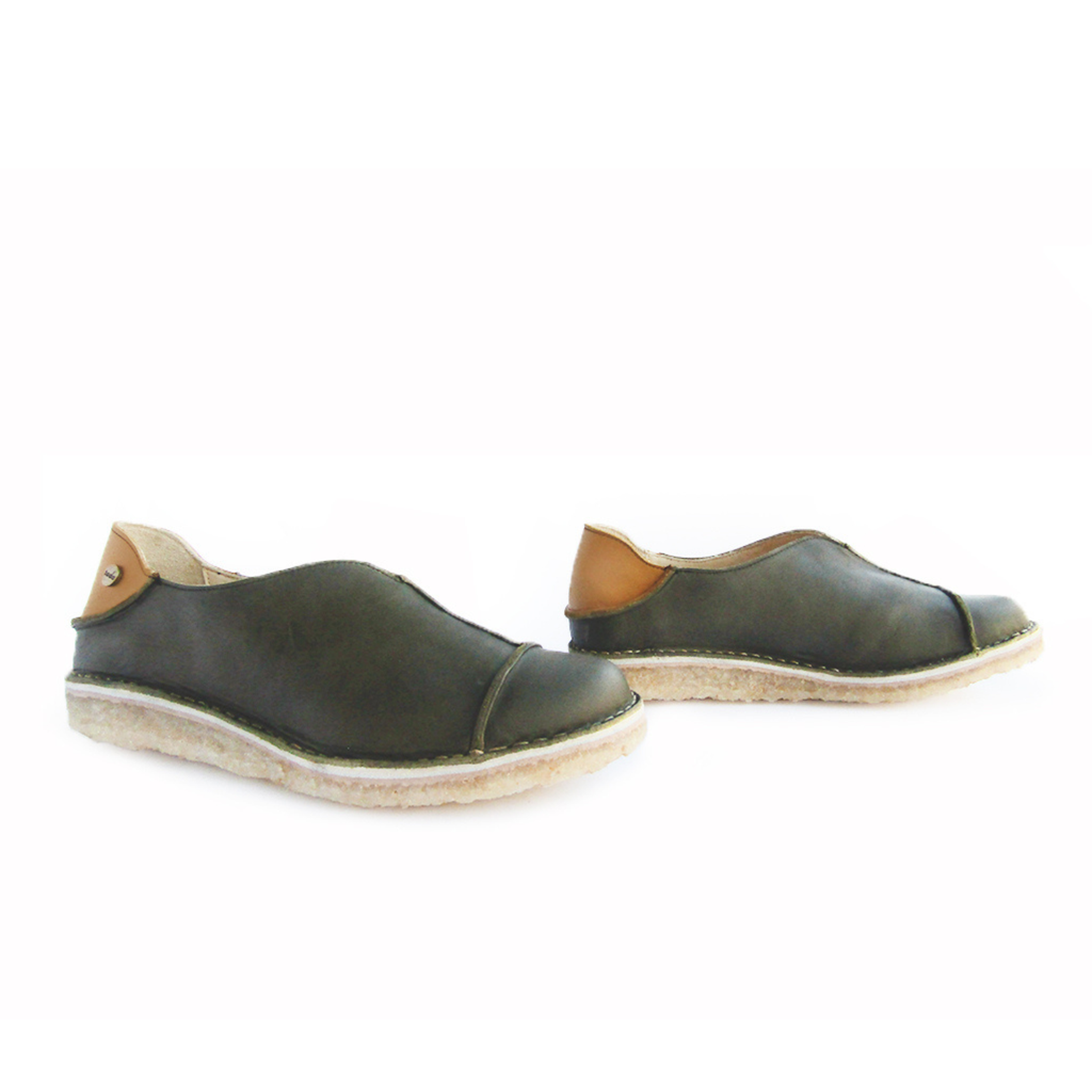 Zapato Eva Mujer Olivo Cera Maiz