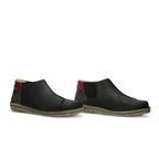 Zapato Nordico Hombre Negro Cera Gris Rojo Poro