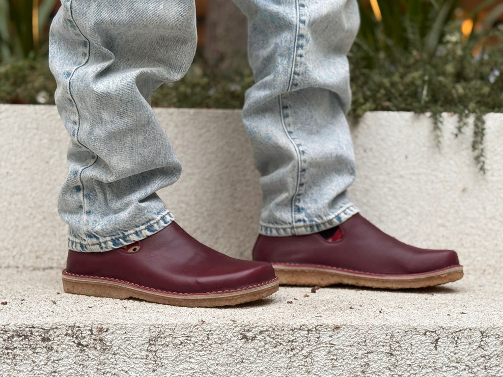 Original Burgundy /Horma ancha 9572, minimalista, transición a Barefoot