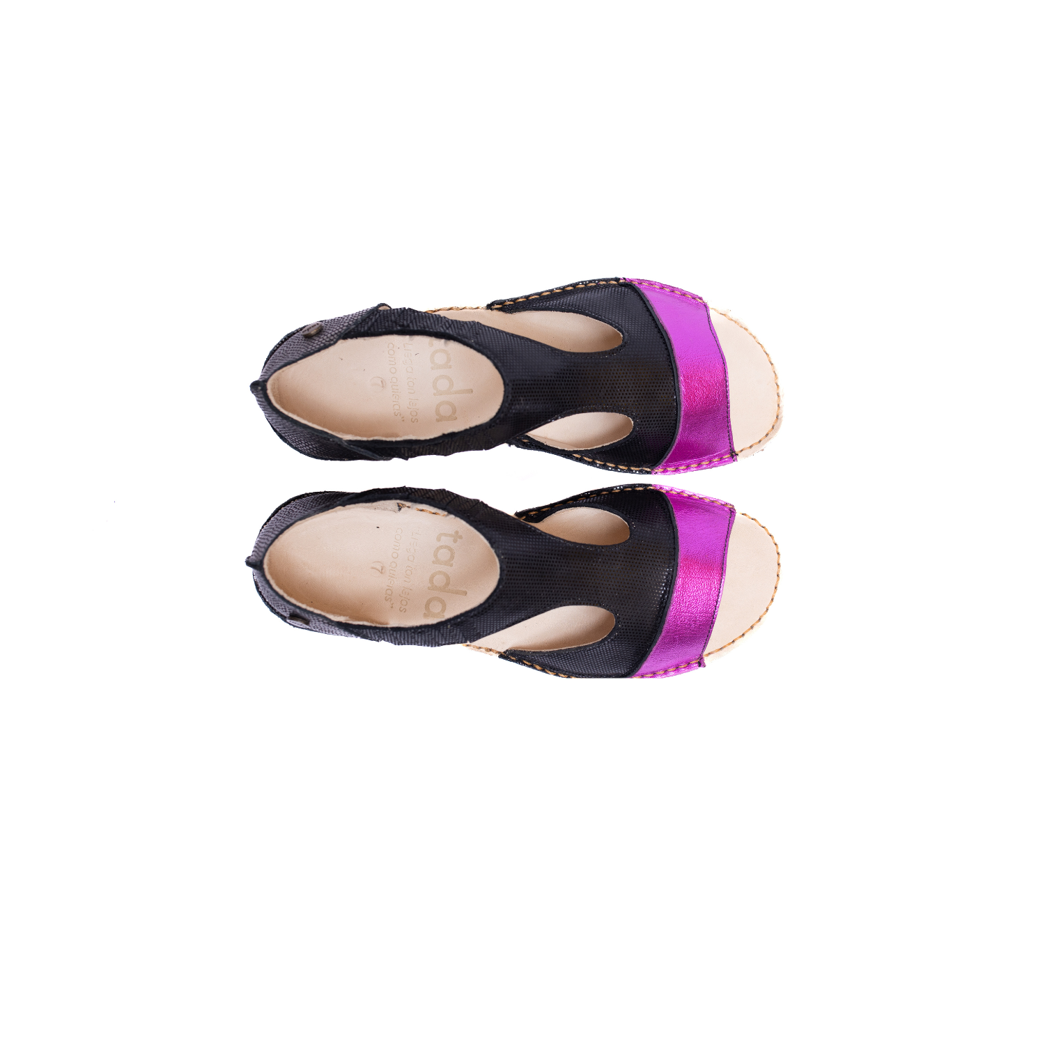 Sandalia Nina Fucsia Metal Folia