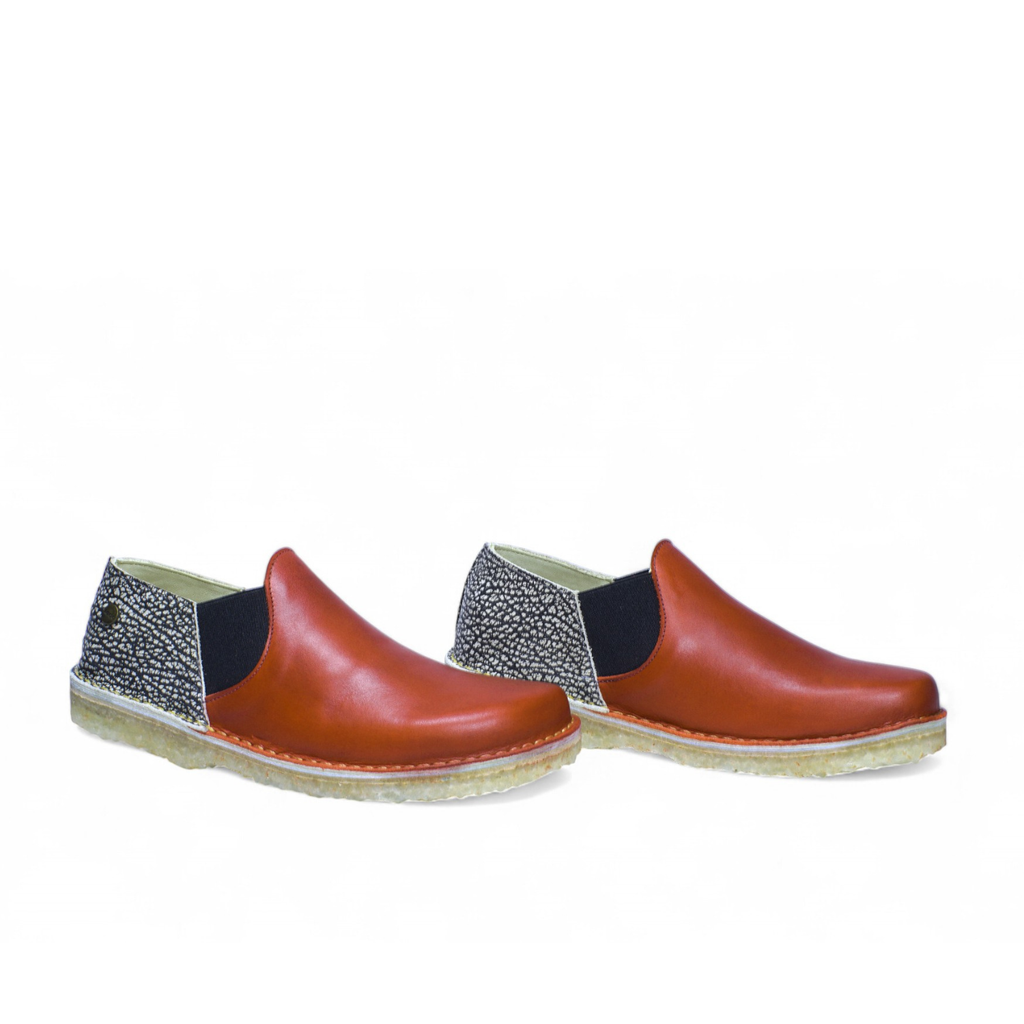 Zapato Fragata Mujer Rojo Carmín y Jaspe